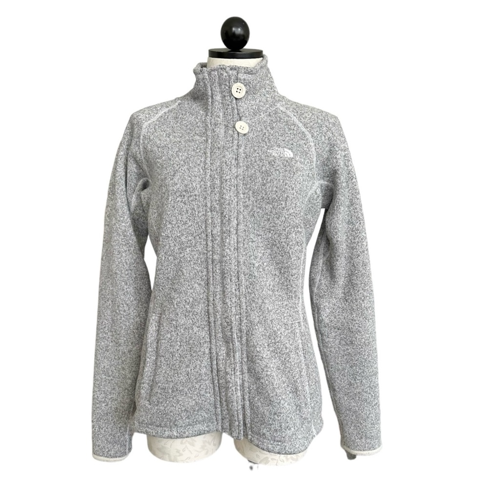 The North Face Crescent Sunset Full Zip Fleece Jacket Button Detail Size Medium